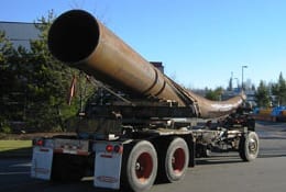 36" diameter pipe on its way to the fabrication.