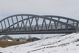 Schooner pedestrian bridge in Calgary, AB.