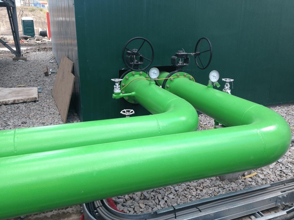 Advanced Flow Systems painted pressure piping.