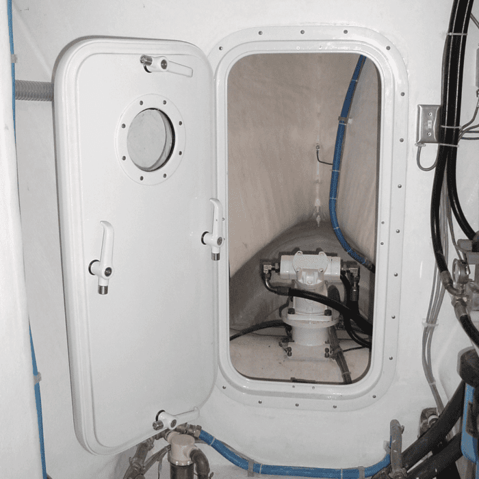 Pacific Coast Marine 1130 door installed on a ship.