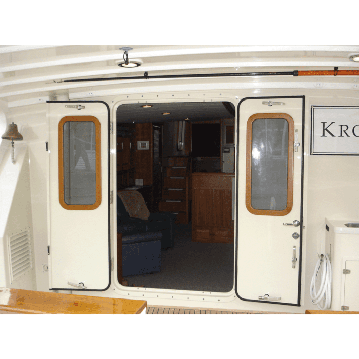 Pacific Coast Marine 1620 French door on a ship.